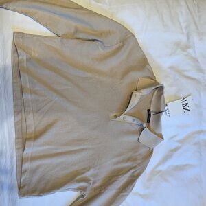 Zara Light Tan Polo Shirt